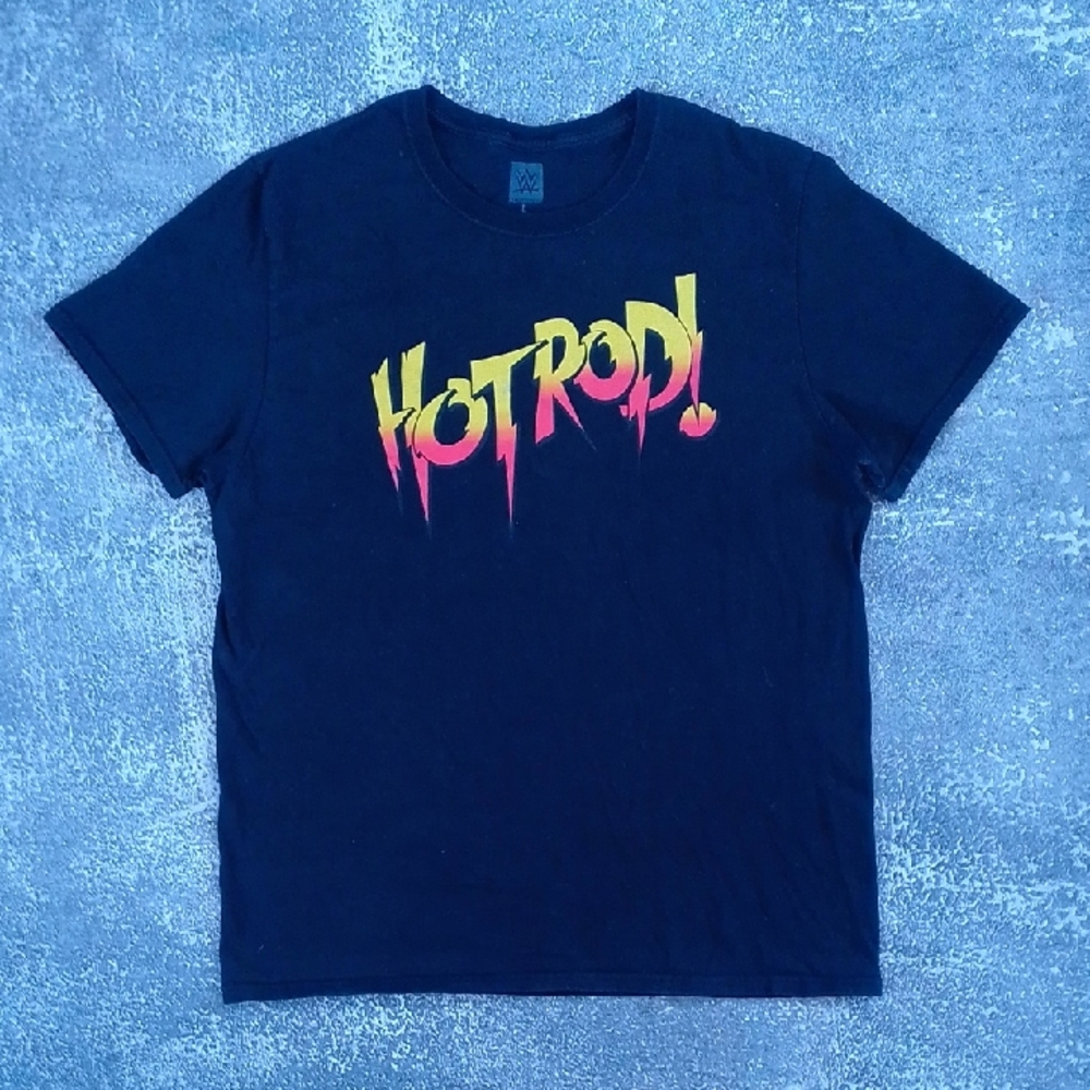 Authentic WWE  ''Rowdy'' Roddy Piper Retro Hot Rod T-Shirt